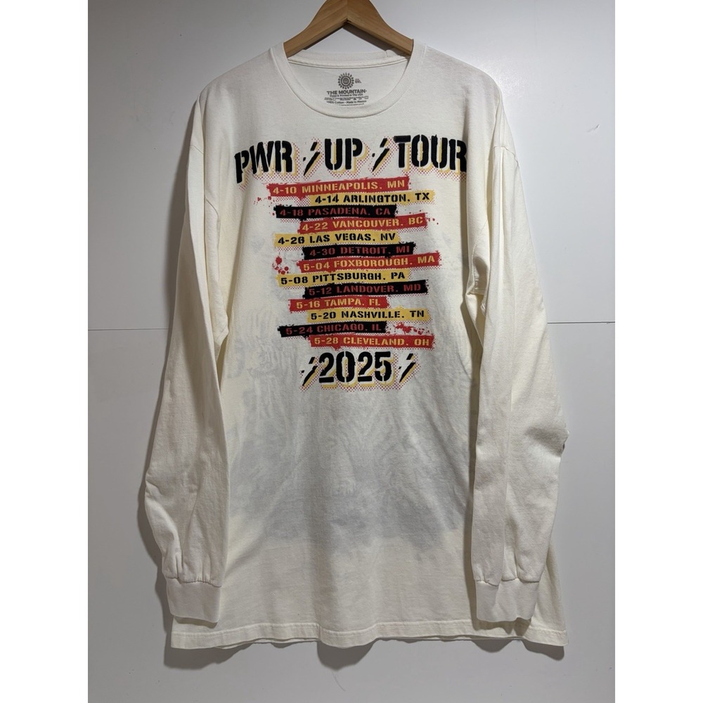 AC/DC PWR UP TOUR 2025 - THE MOUNTAIN - 2XL WHITE LONG SLEEVE TEST SAMPLE SHIRT